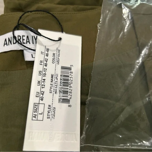 Andrea Iyamah NIA Culotte Olive Green Hunter Green Jumpsuit NWT SIZE Large - Picture 4 of 4